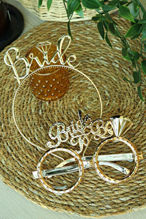 10'lu Bride Taç ve Gözlük Hediye Seti