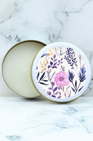 Tasarım Metal Kutulu Mum & 2'li Türk Kahvesi Fincanı & 2'li Tek İçimlik Türk Kahvesi Hediye Seti