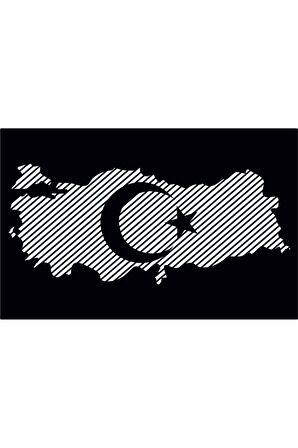 Pleksi Türkiye Haritası ve Ay yıldız