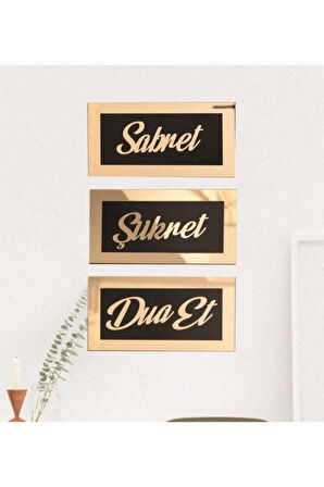 Sabret Şükret Dua Et 3'lü Set Tablo