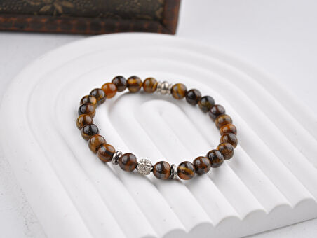 10 MM Doğal Taş Kaplan Gözü Unisex Bileklik