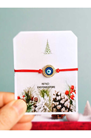 Merry Christmas Yılbaşı Kartlı Sevgili Eş Arkadaş Çocuk Şans Nazar Bileklik Hediyelik 2025