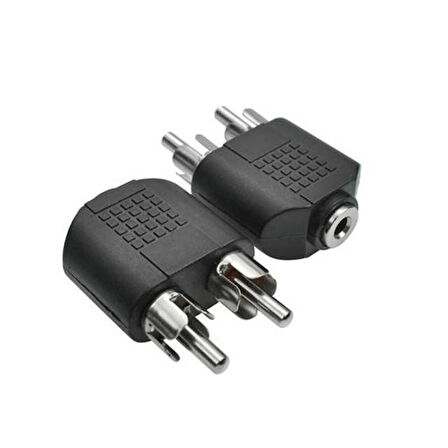 3.5 Mm Stereo Dişi/2 Rca Erkek Çevirici Jack