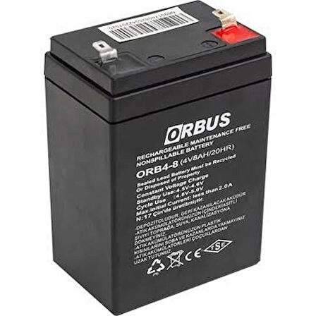 ORB4-8 4 Volt 8 Amper  Akü (68x45x95mm) 