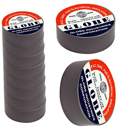 Globe 0.13mmx19mm İzole Bant 10'lu Gri