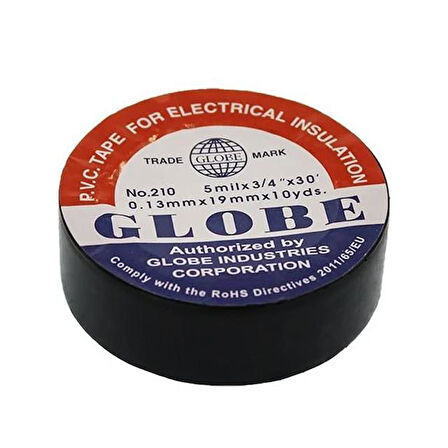 Globe 0.13mmx19mm İzole Bant 10'lu Siyah