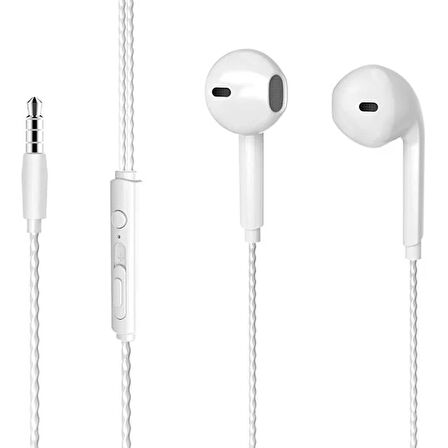 Lecoo EH104 Kablolu 3.5mm Jacklı Kulak İçi Mikrofonlu Kulaklık Beyaz
