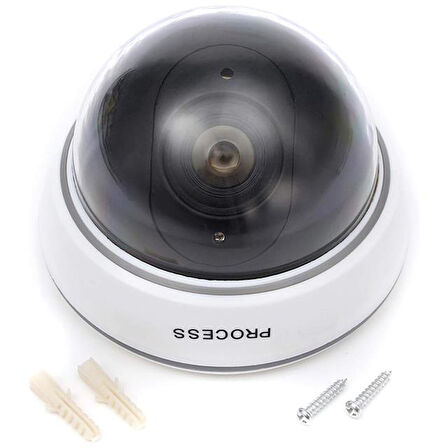 Powermaster Pm-2001 Kırmızı Ledli Maket Dome Kamera Beyaz