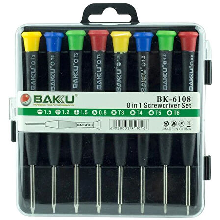 Baku Bk-6108 8 In 1 Hassas Tornavida Seti 1.5-1.2-0.8--T3-T4-T5