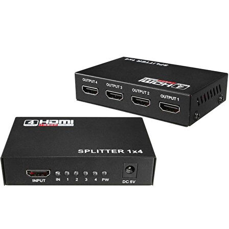 Fully G-538G 1 Giriş 4 Çıkış 3D Destek - 1080P Hdmi Splitter