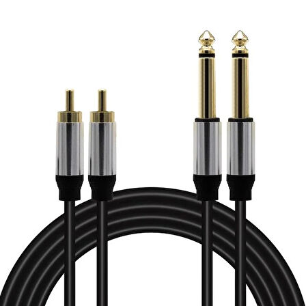 POWERMASTER LD398 2X 6.3MM MONO ERKEK + 2X RCA ERKEK 5 METRE KABL