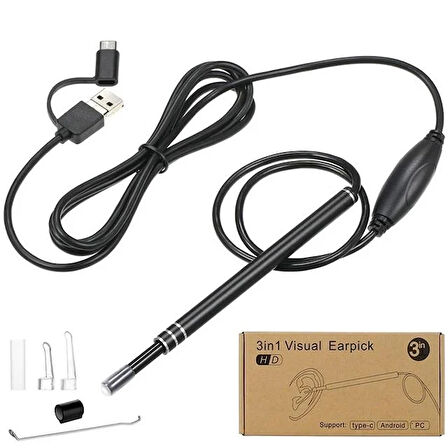 Powermaster Pm-22161 3in1 Usb Kulak Muayene Endoskop Kamera Diğer Çok Renkli