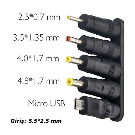 Weko Çoklu Yedek Adaptör Uç Çevirici 2.5 0.7mm - 4.8 1.7mm - 3.0 1.1mm - 4.0 1.7mm - Micro Usb