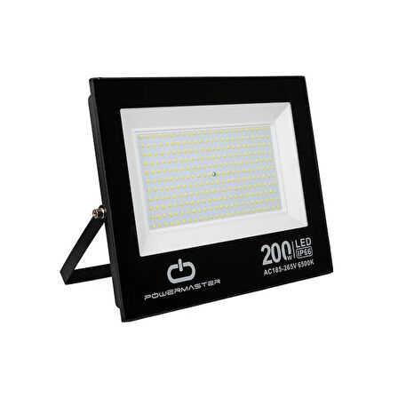 Powermaster Pm-22583 200 Watt - 220 Volt Beyaz 6500k Ip66 120 Işık Açısı Siyah Slim Kasa Led Projek