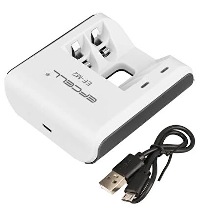 Pil Şarj Aleti İkili Usb Aa/aaa Ni-mh/ni-cd Efcell Ef-m2