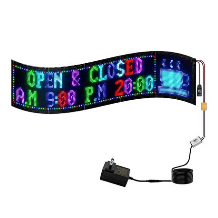 Powermaster Pm-23826 20x66cm Kayan Yazı Led Tabela Çok Renkli