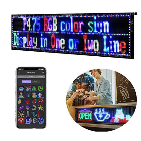 Powermaster Pm-23829 23,2x102cm Kayan Yazı Led Tabela Çok Renkli