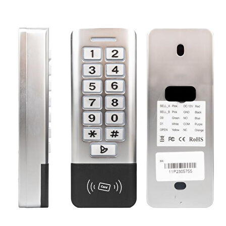 Novacom Nc-ms11p Metal Wp Şifre Matik Kart Okuyuculu Su Geçirmez