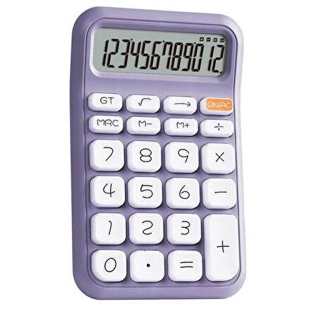 Powermaster Pm-25411 Mor 12 Haneli Hesap Makinesi Beyaz - Siyah