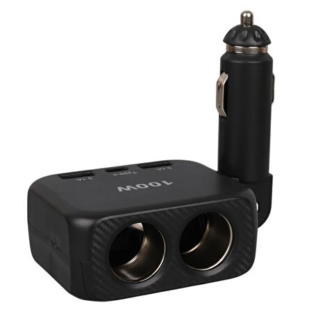 Olesson 1655 12-24v Type-c + Çift Usb-a Girişli 100w 2'li Araç Çakmak Çoklayıcı