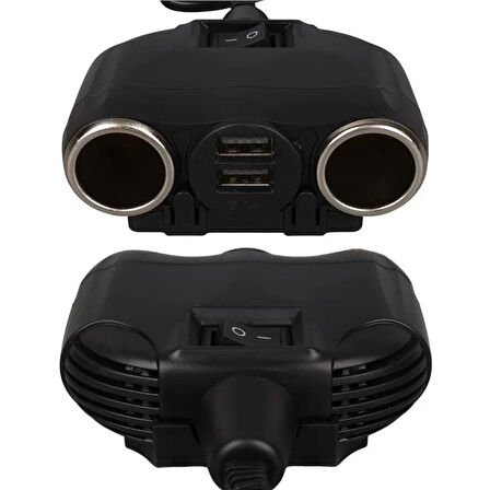 Olesson 1630 12-24v Çift Usb Girişli 120w 80cm Kablolu 2'lı Araç Çakmak Çoklayıcı