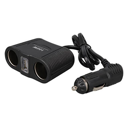 Olesson 1645 12-24v Tek Usb Girişli 100w 70cm Kablolu 2'li Araç Çakmak Çoklayıcı
