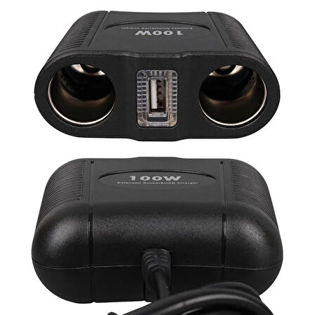 Olesson 1645 12-24v Tek Usb Girişli 100w 70cm Kablolu 2'li Araç Çakmak Çoklayıcı