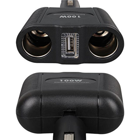 Olesson 1646 12-24v Tek Usb Girişli 100w Çiftli Araç Çakmak Çoklayıcı