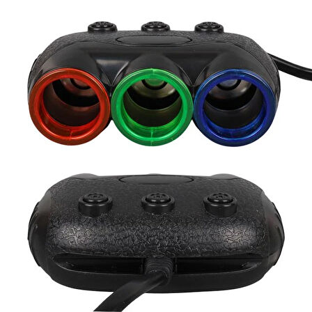 Olesson 1632 12-24v 120w 80cm Kablolu 3'lü Araç Çakmak Çoklayıcı