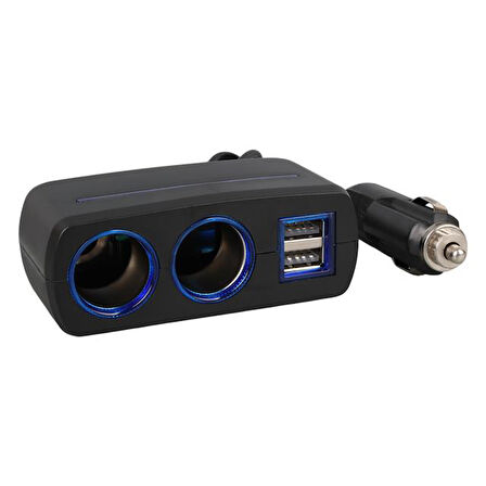 Olesson 1638 12-24v Çift Usb Girişli 120w 80 Cm Kablolu 2'lı Araç Çakmak Çoklayıcı