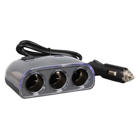 Olesson 1505 12-24v Çift Usb Girişli 120w 80cm Kablolu 3'lü Araç Çakmak Çoklayıcı