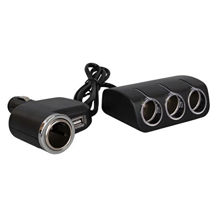 Olesson 1528 12-24v Tek Usb Girişli 120w 80cm Kablolu 3'lü Araç Çakmak Çoklayıcı