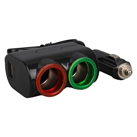 Olesson 1631 12-24v Tek Usb Girişli 120w 80cm Kablolu 2'lı Araç Çakmak Çoklayıcı