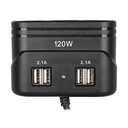 Olesson 1678 12-24v 4 Usb Girişli 120w 80cm Kablolu 3'lü Araç Çakmak Çoklayıcı