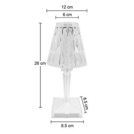 Powermaster Ha-1638 Dekoratif Rgb Led'li Ambiyans Masa Gece Lambası Şarjlı Dokunmatik Tuşlu