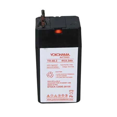 Yokohama Yh-40.3 4 Volt - 0.3 Amper Kuru Akü 27x20x48