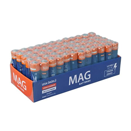 Mag Batteries Mg-26172 Karbon Çinko Aaa 60'lı Paket İnce Kalem Kumanda Pili Aaa,r03 Um-3
