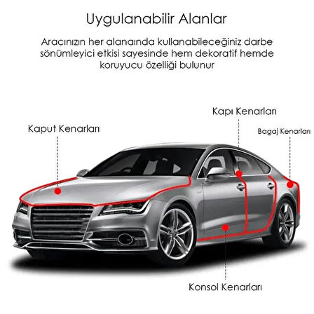 Powermaster Pm-26300 Araç İçi Dışı U Tipi Geçmeli 4 Metre Koruyucu Dekoratif Esnek Çıta