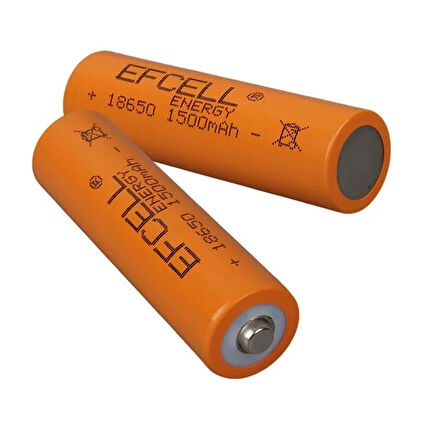 Efcell 3.7 Volt 1500 Mah Şarj Edilebilir Li-ion 18650 Başlıklı Pil