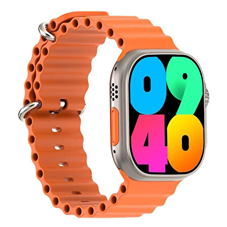 Hytech W69 Watch Ios Ve Android Uyumlu Mactive 2.05 İnç Geniş Ekranlı Turuncu Akıllı Saat