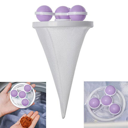 Sunup Sn-26621 Çok Fonksiyonlu Çamaşır Makinesi İçin Yıkanabilir Mor Toz Tüy Toplayıcı Standart