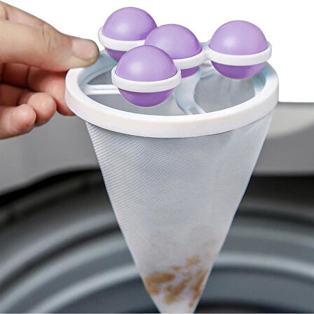 Sunup Sn-26621 Çok Fonksiyonlu Çamaşır Makinesi İçin Yıkanabilir Mor Toz Tüy Toplayıcı Standart