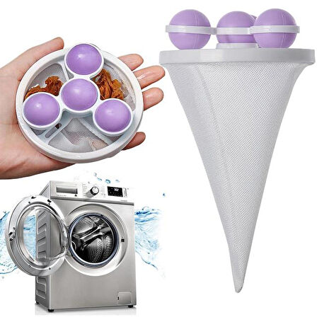 Sunup Sn-26621 Çok Fonksiyonlu Çamaşır Makinesi İçin Yıkanabilir Mor Toz Tüy Toplayıcı Standart