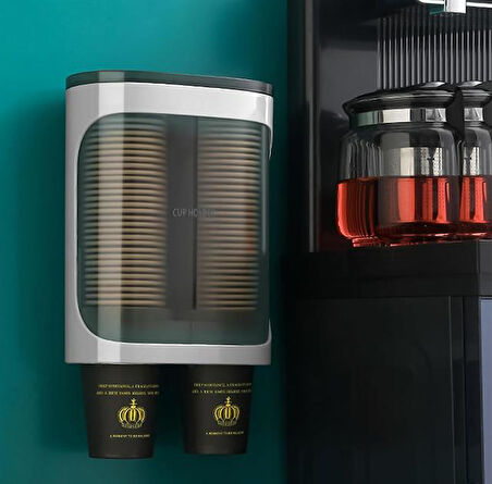 Sunup Sn-27108 Kendinden Yapışkanlı Çiftli Plastik - Karton Bardak Dispenseri