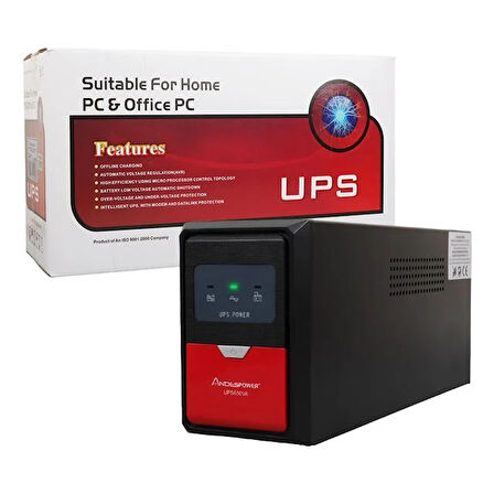 Andespower Ups650va 650va 12v7.5ah Ups Kesintisiz Güç Kaynağı Line - İnteraktif