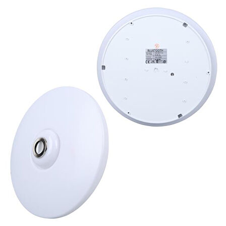 Powermaster Pm-27331 Beyaz 34 9 Cm 24 Watt Bluetooth Hoparlörlü Tavan Aydınlatma Çok Renkli