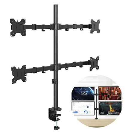 Pm-054 13-27'' Mekanik Dört Monitör Tutucu 28259