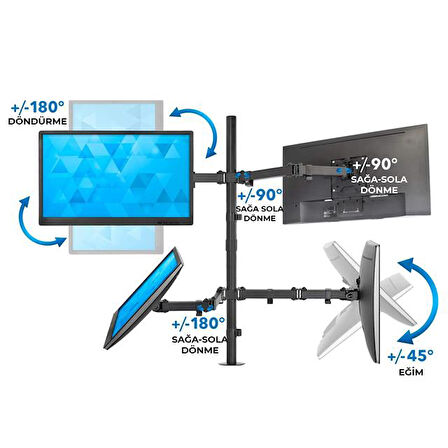 Pm-054 13-27'' Mekanik Dört Monitör Tutucu 28259