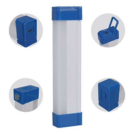 Powermaster T515 17cm 20w Çubuk Portatif Led Işıldak Şarjlı Tüp Lamba 800mah Çok Renkli