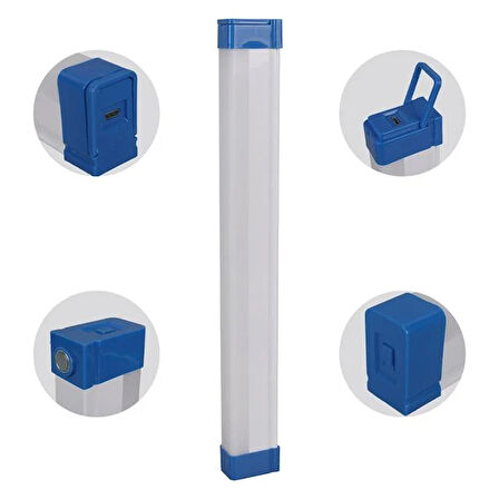 Powermaster T530 32cm 40w Çubuk Portatif Led Işıldak Şarjlı Tüp Lamba 1200mah Çok Renkli